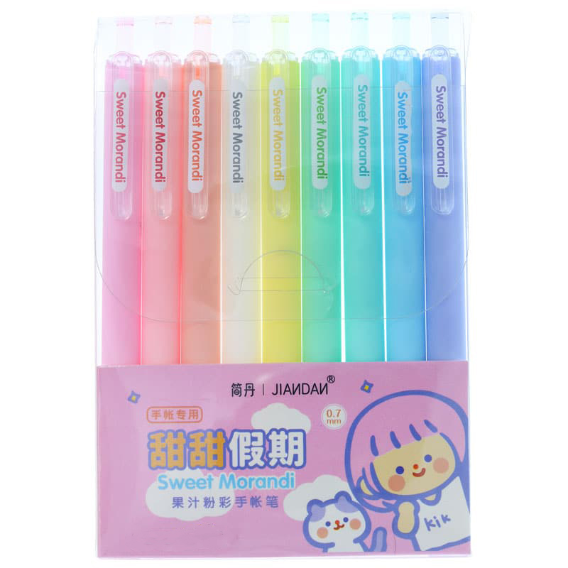 خودکارفشاری پاستلی فانتزی 9رنگ کدJD-2207