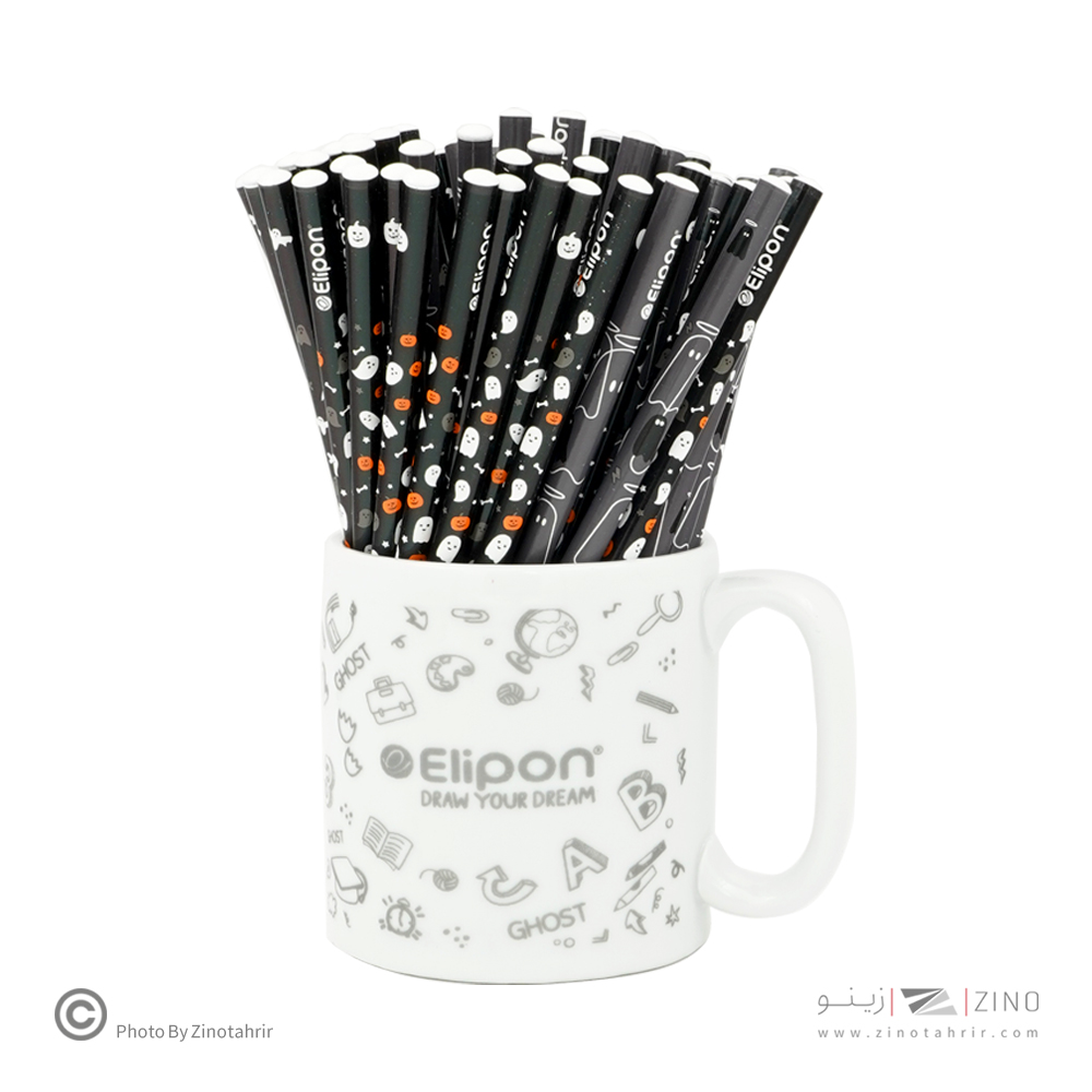 مداد مشکی گرد فانتزی لیوان 72عددی الیپون ( 9لیوان جور )