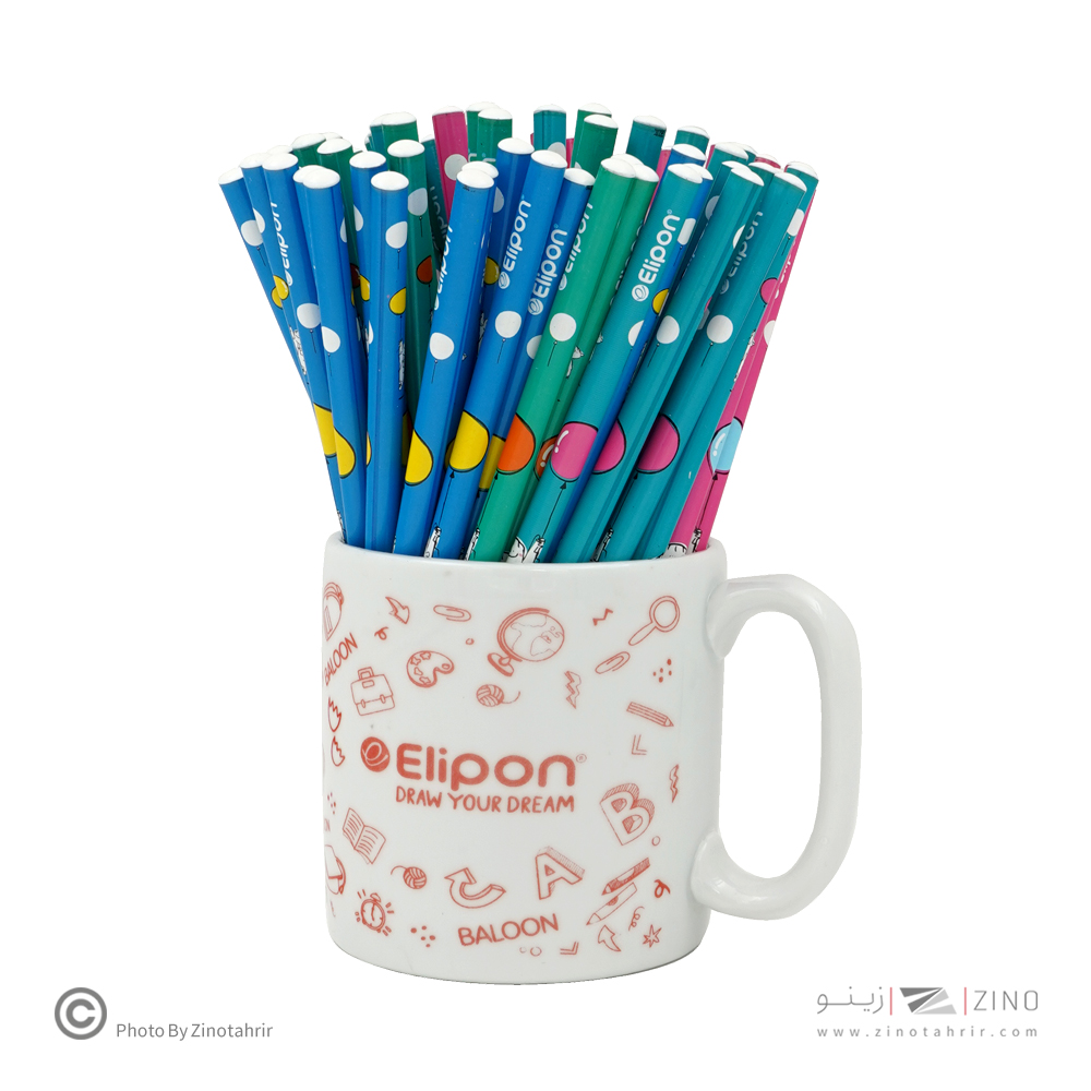 مداد مشکی گرد فانتزی لیوان 72عددی الیپون ( 9لیوان جور )