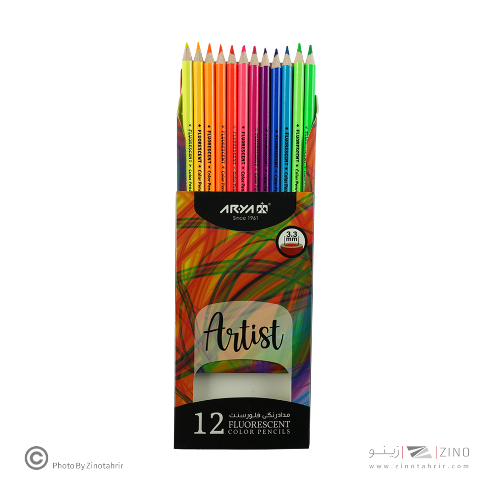 مدادرنگی12رنگ فلورسنت آریا کد3611(24عددی)