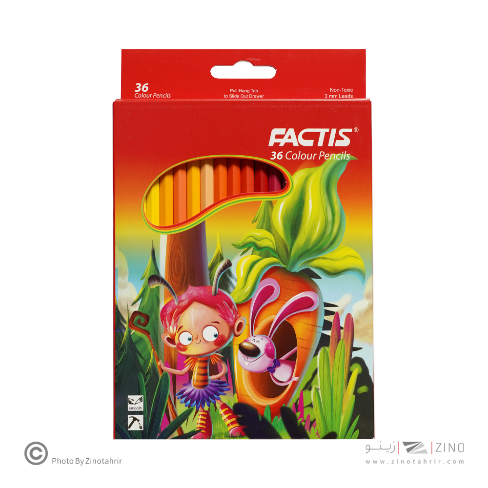 مدادرنگی36رنگ (شش گوش) جعبه مقوایی فکتیس
