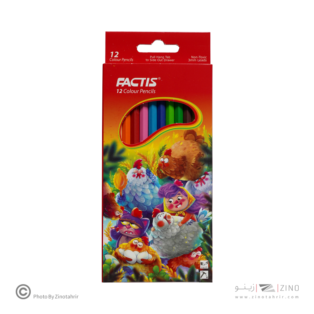 مدادرنگی12رنگ (شش گوش) جعبه مقوایی فکتیس
