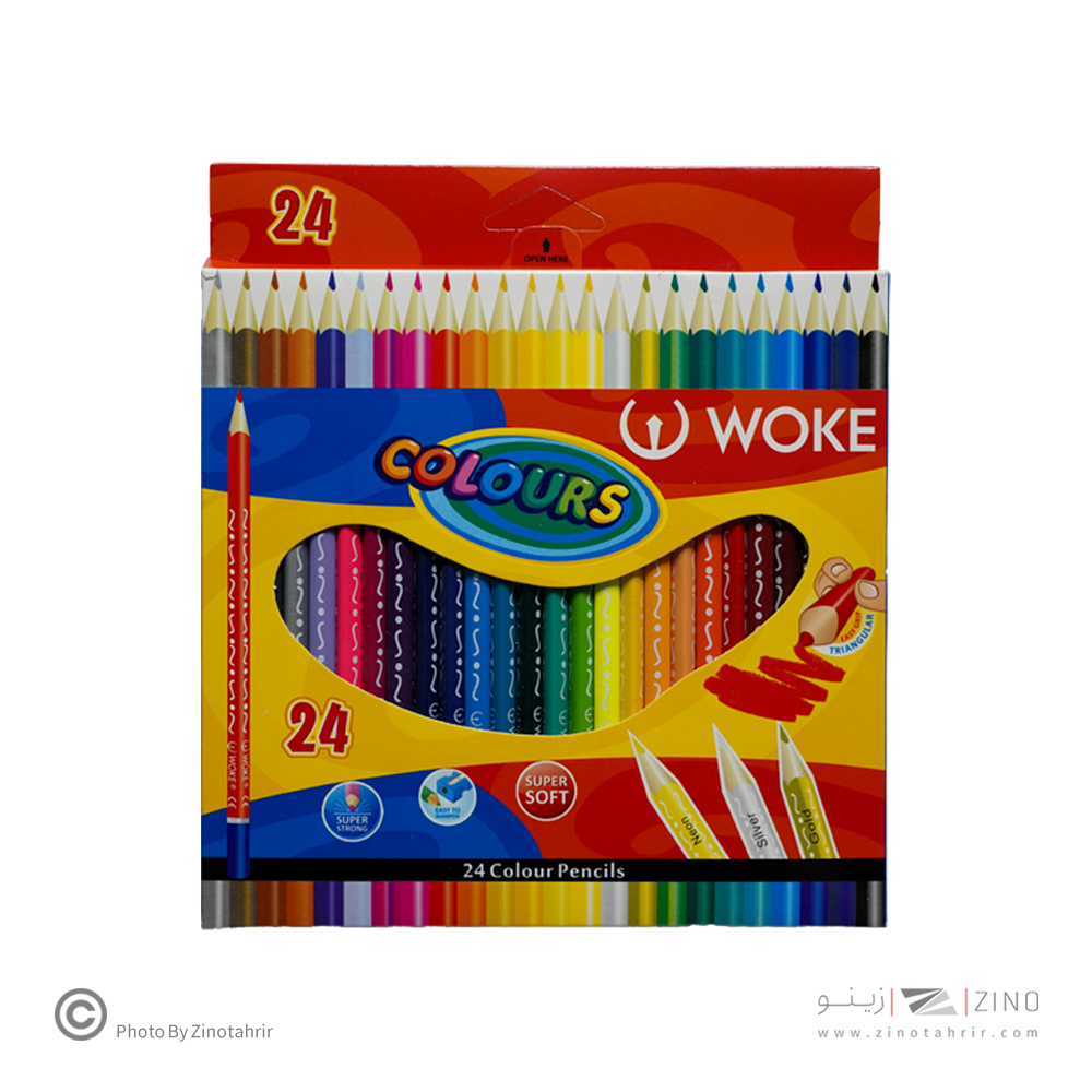 مدادرنگی24رنگ(سه گوش) جعبه مقوایی ووک