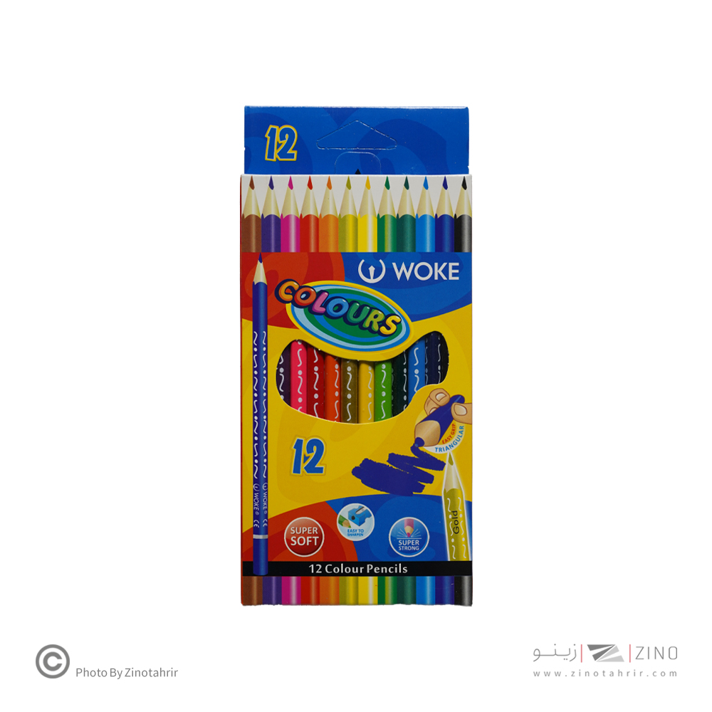 مدادرنگی12رنگ(سه گوش) جعبه مقوایی ووک