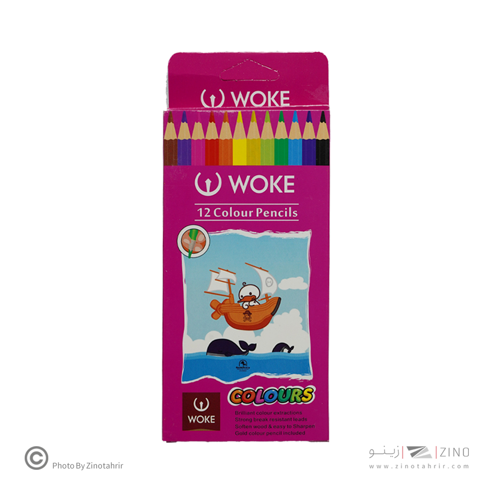 مدادرنگی12رنگ(شش گوش) جعبه مقوایی ووک