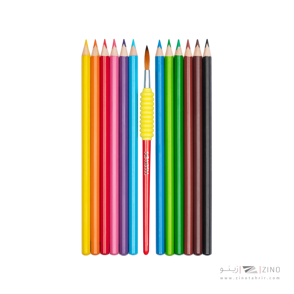 مدادرنگی12رنگ آبرنگی همراه با قلمو قوطی سه گوش طلقی فونزل کد685066/685068