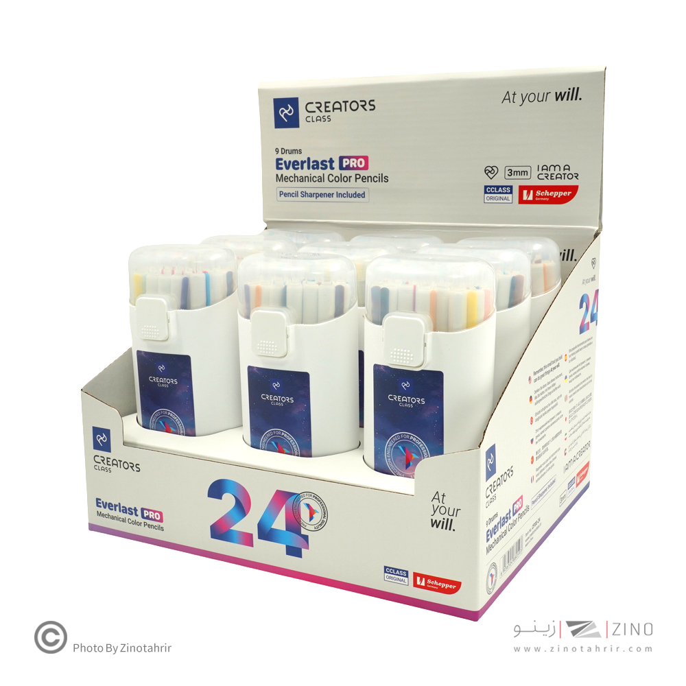 مدادرنگی24رنگ مغز 2.6 میل قوطی پلاستیکی(اتودی)سیکلاس سریEverlastکدCP26-24