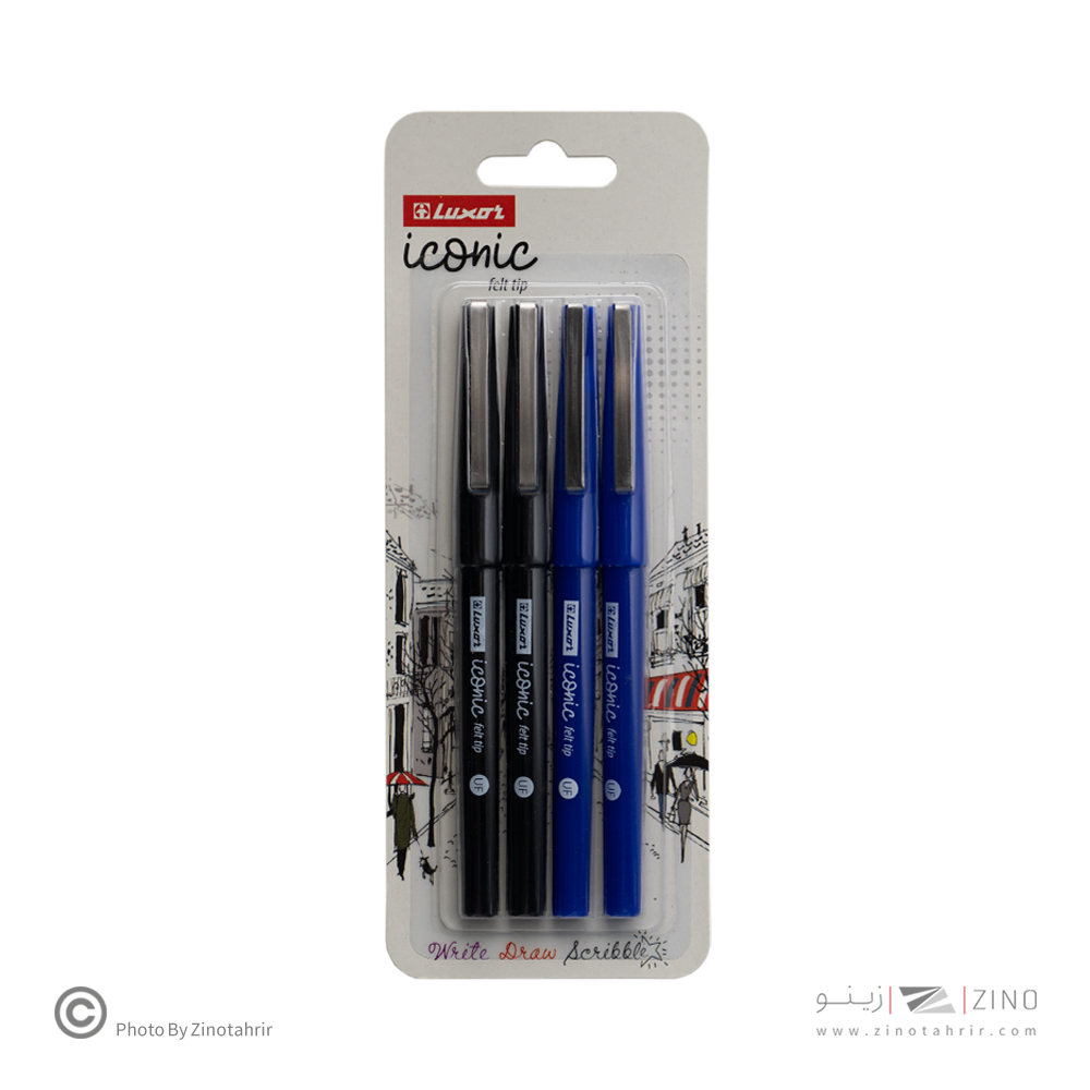 روان نویس نوک نمدی2رنگ4عددی سری آیکانیک لاکسر کد15800F