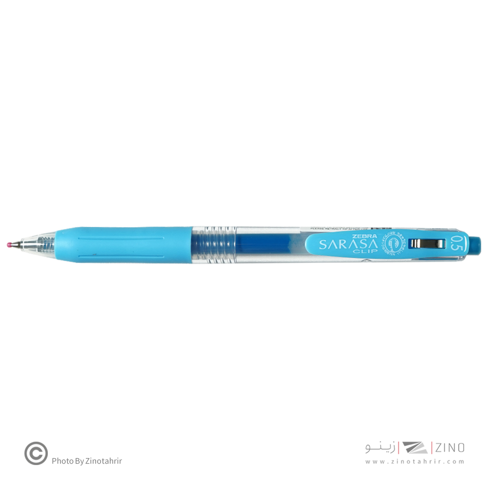 روان نویس فشاری ساراساکلیپ آبی روشن 0/5زبرا(10عددی)
