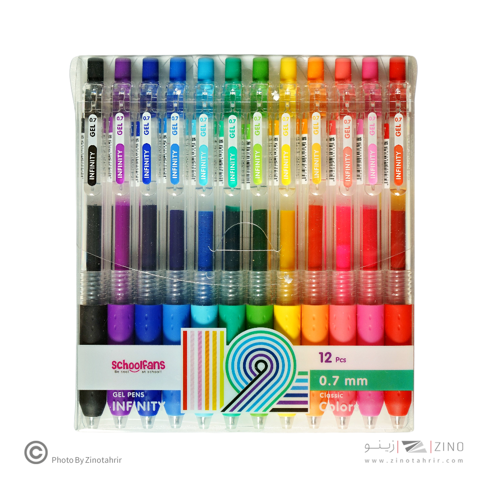 روان نویس فشاری گریپ دار اینفینیتی رنگ جور0/7 اسکول فنز استند 368 عددی 