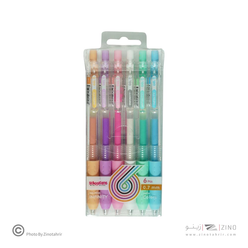 روان نویس فشاری گریپ دار0/7بسته6رنگ اینفینیتی(رنگ پاستلی) اسکول فنز کد921202-2