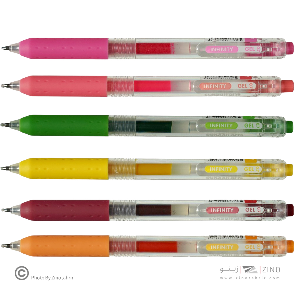 روان نویس فشاری گریپ دار 0/7بسته12رنگ اینفینیتی(رنگ کلاسیک) اسکول فنز کد921202-6