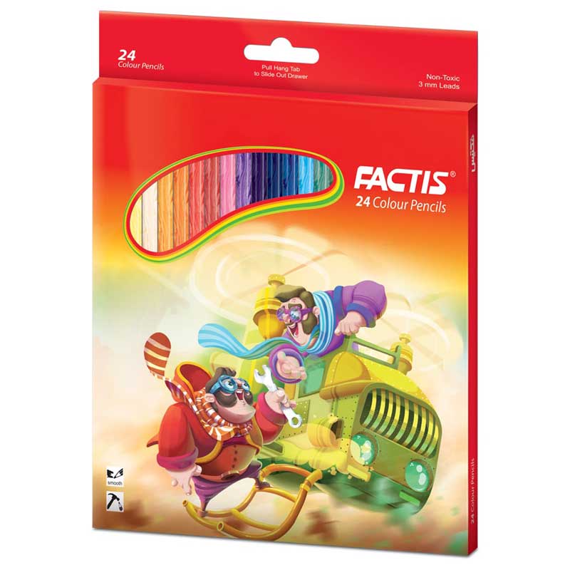 مدادرنگی24رنگ (شش گوش) جعبه مقوایی فکتیس