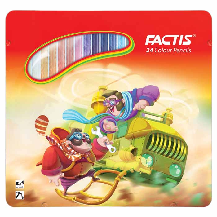 مدادرنگی24رنگ (شش گوش) جعبه فلزی فکتیس