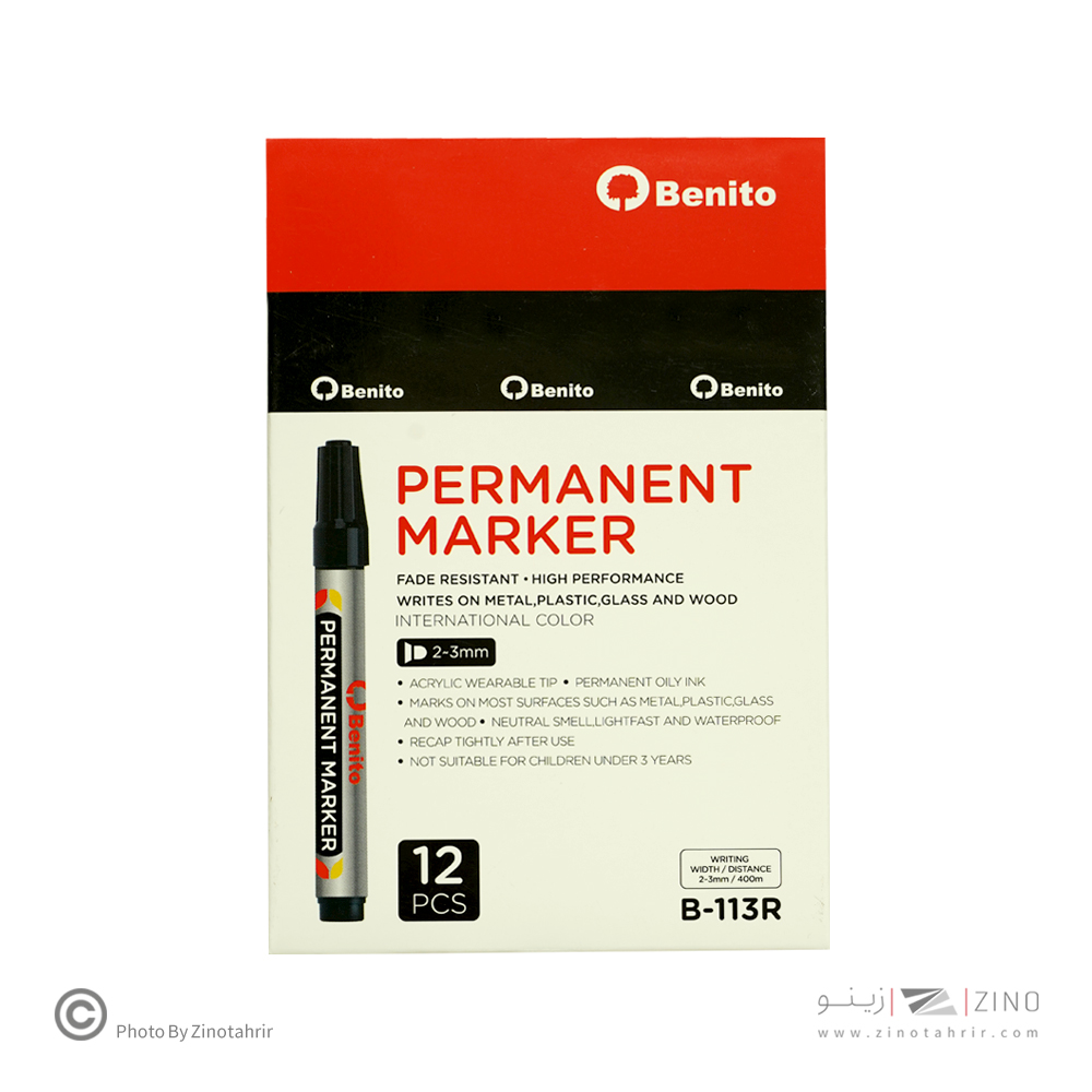 ماژیک معمولی گرد مشکی بنیتو