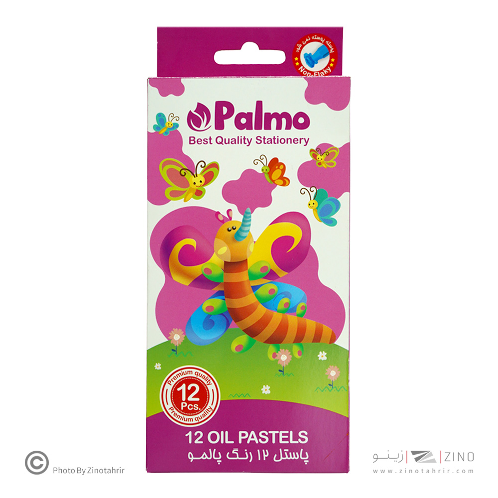 پاستل روغنی12رنگ مقوایی پالمو کد2202