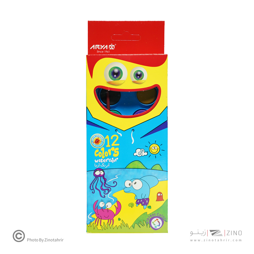آبرنگ 12رنگ بیضی 144عددی آریا کد 5003