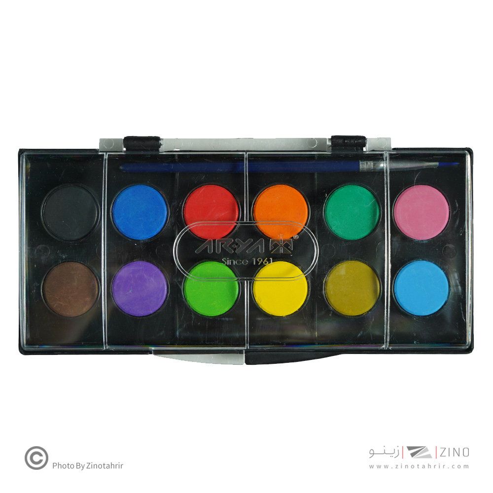 آبرنگ 12رنگ کمان کوچک 72عددی آریا کد 5008