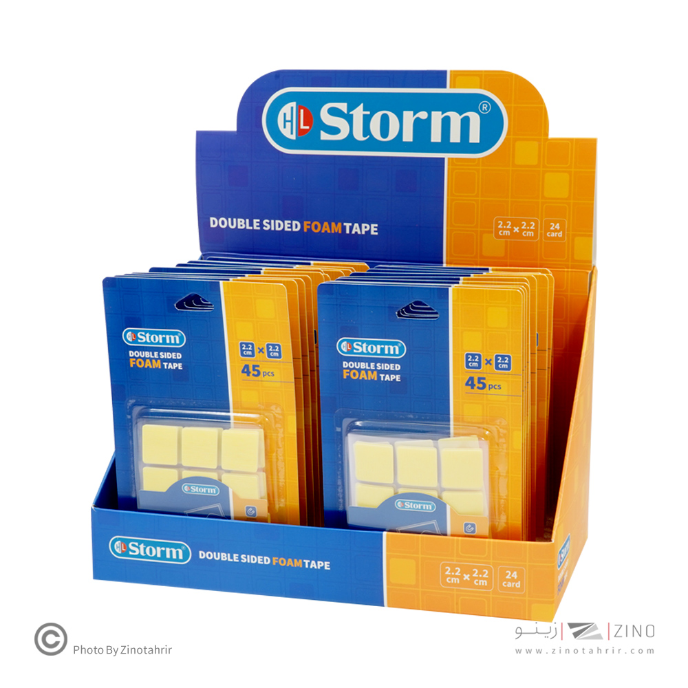 چسب دوطرفه1میل فوم مربع2/2*2/2 سانت45عددی استورم کدHL-102222