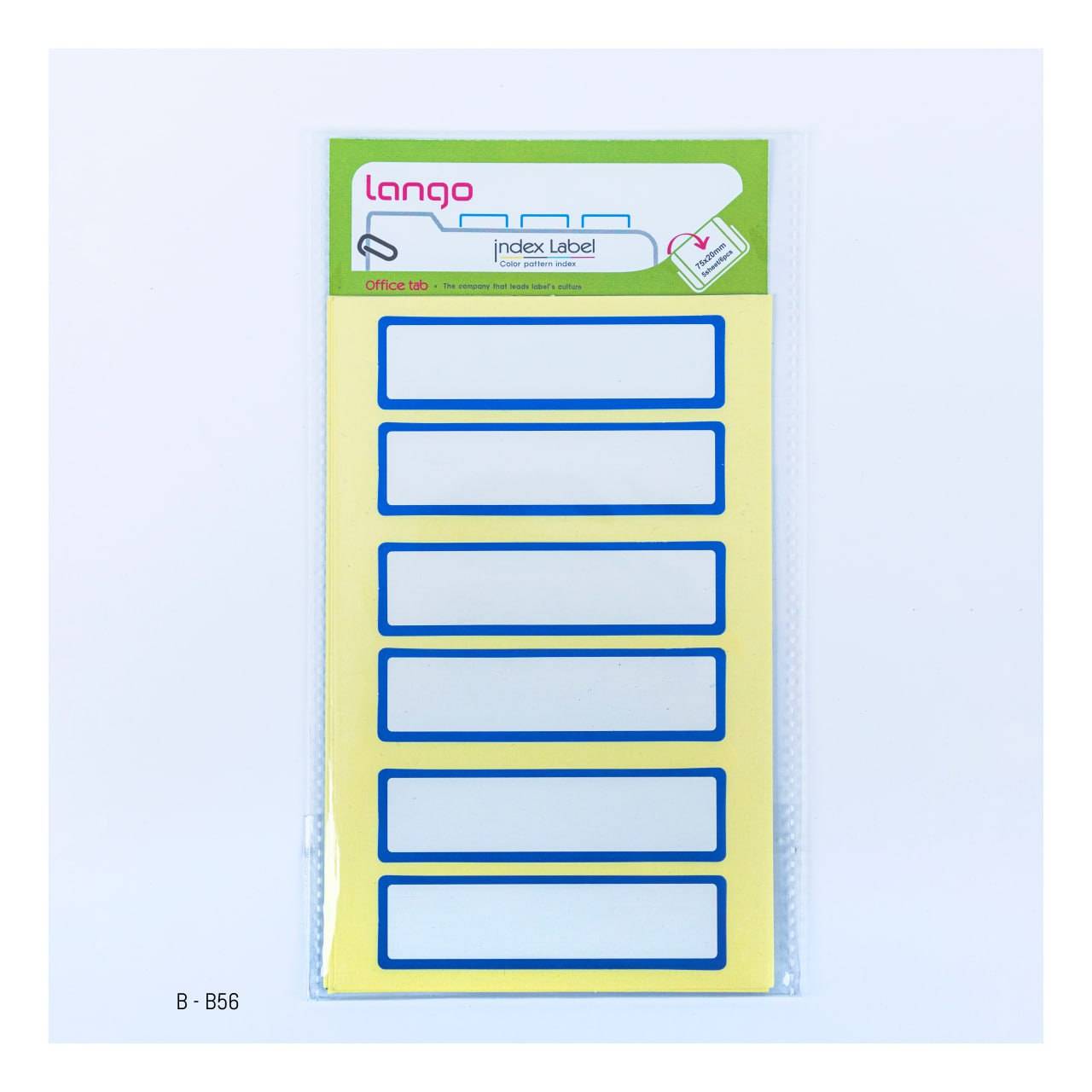 برچسب دورآبی سایز20*75میلیمتر5برگی لانگوکدB-56