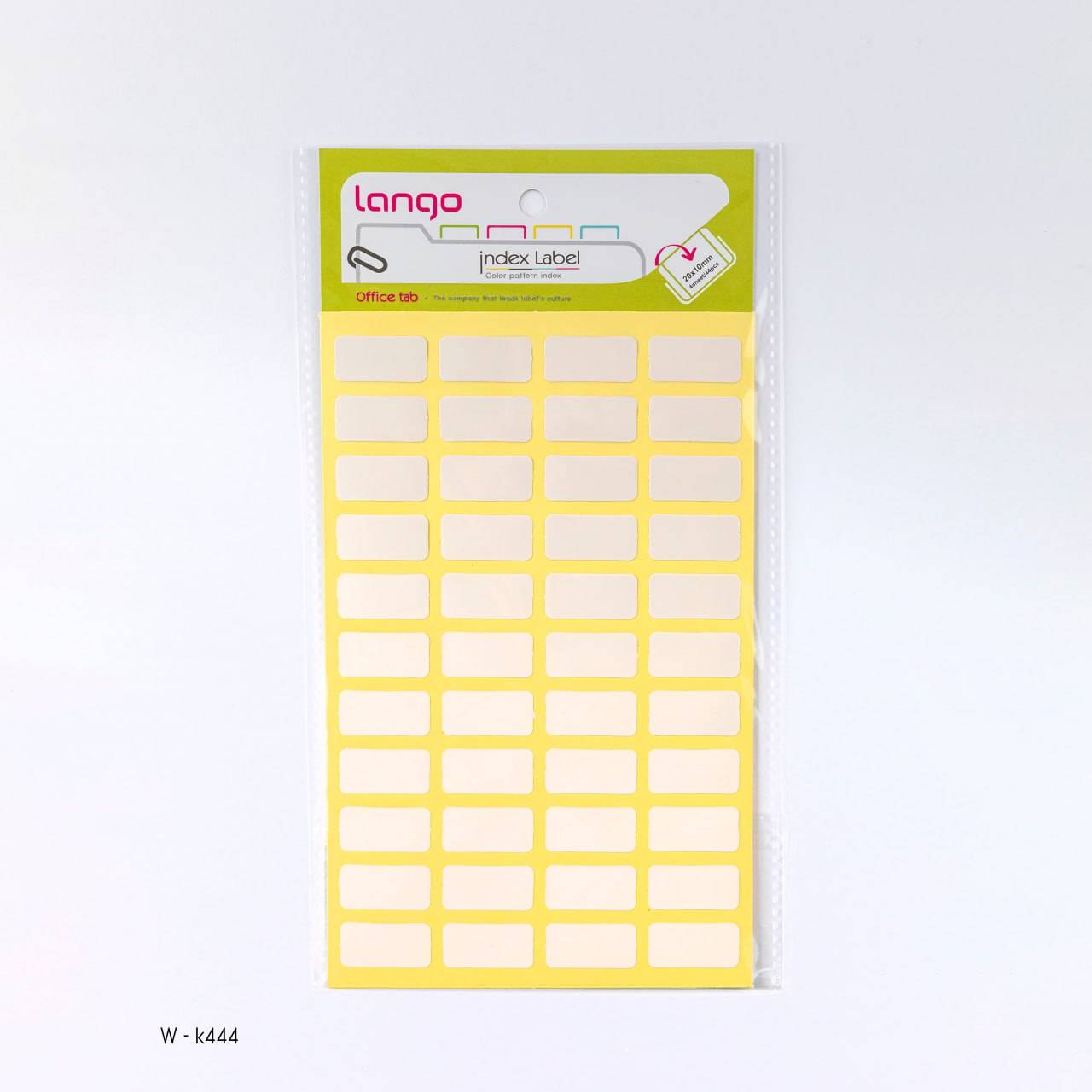 برچسب دورسفیدسایز10*20میلیمتر4برگی لانگوکدK-444