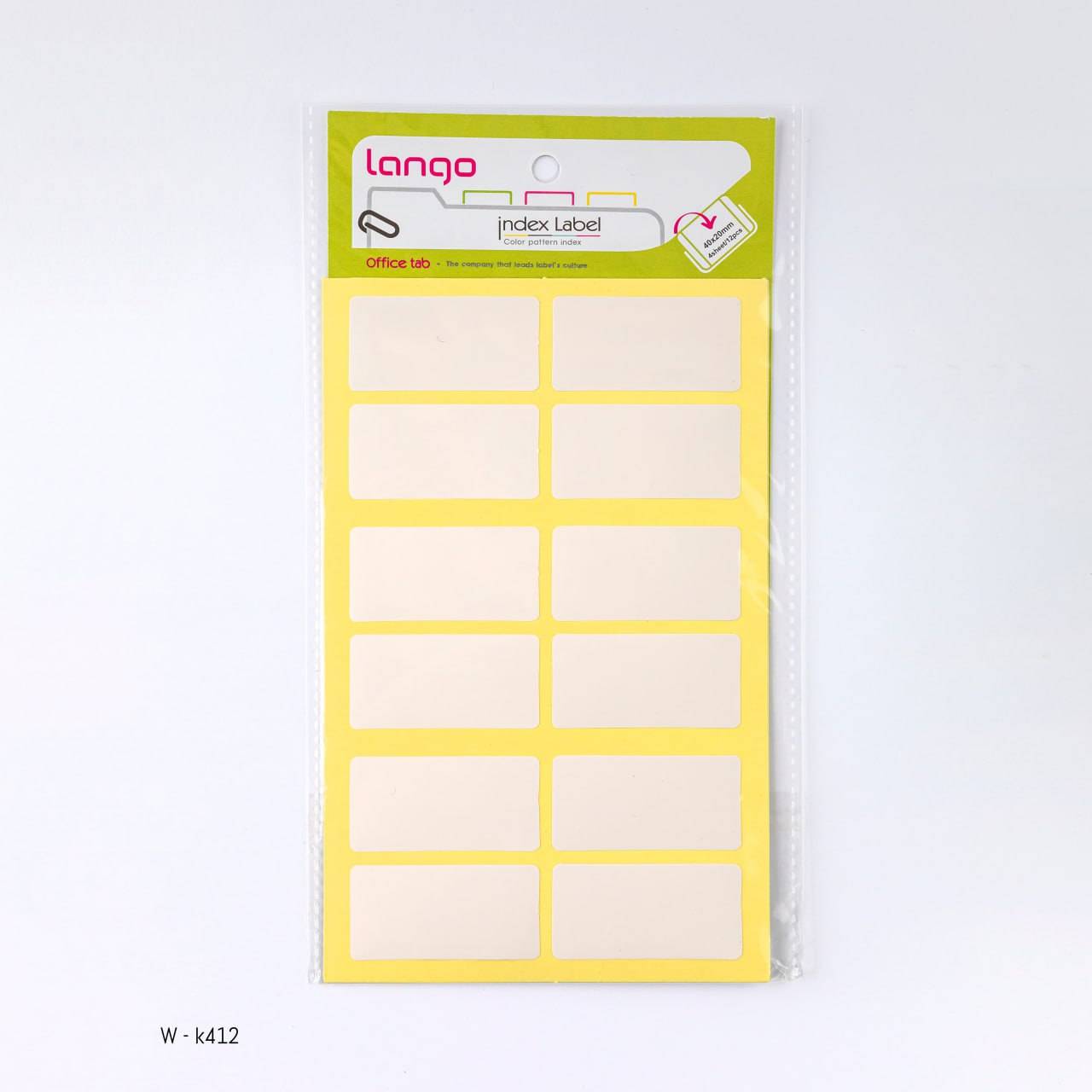 برچسب دورسفیدسایز20*40میلیمتر4برگی لانگوکدK-412 