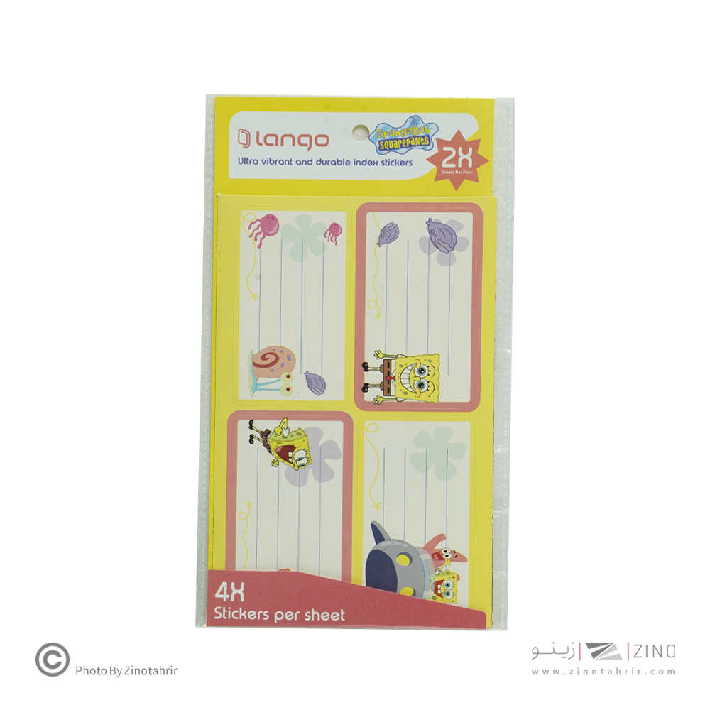 برچسب اسم دانش آموز طرح باب اسفنجی لانگو