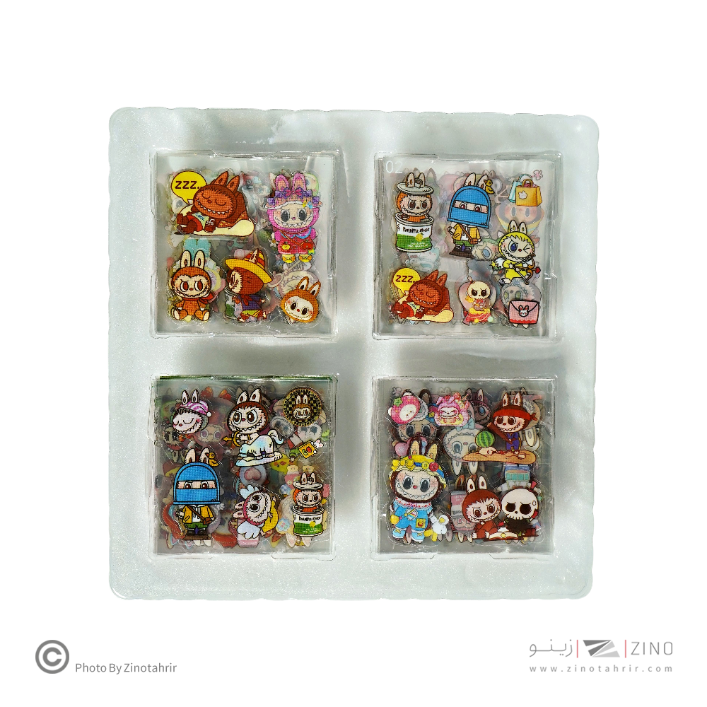 استیکر فانتزی(طرح لبوبو) جعبه ای بزرگ(100عددی) کد008 یاکدSZ-332