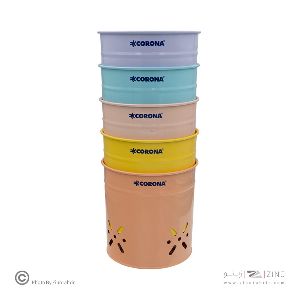 سطل فلزی پاستلی کودک کرونا