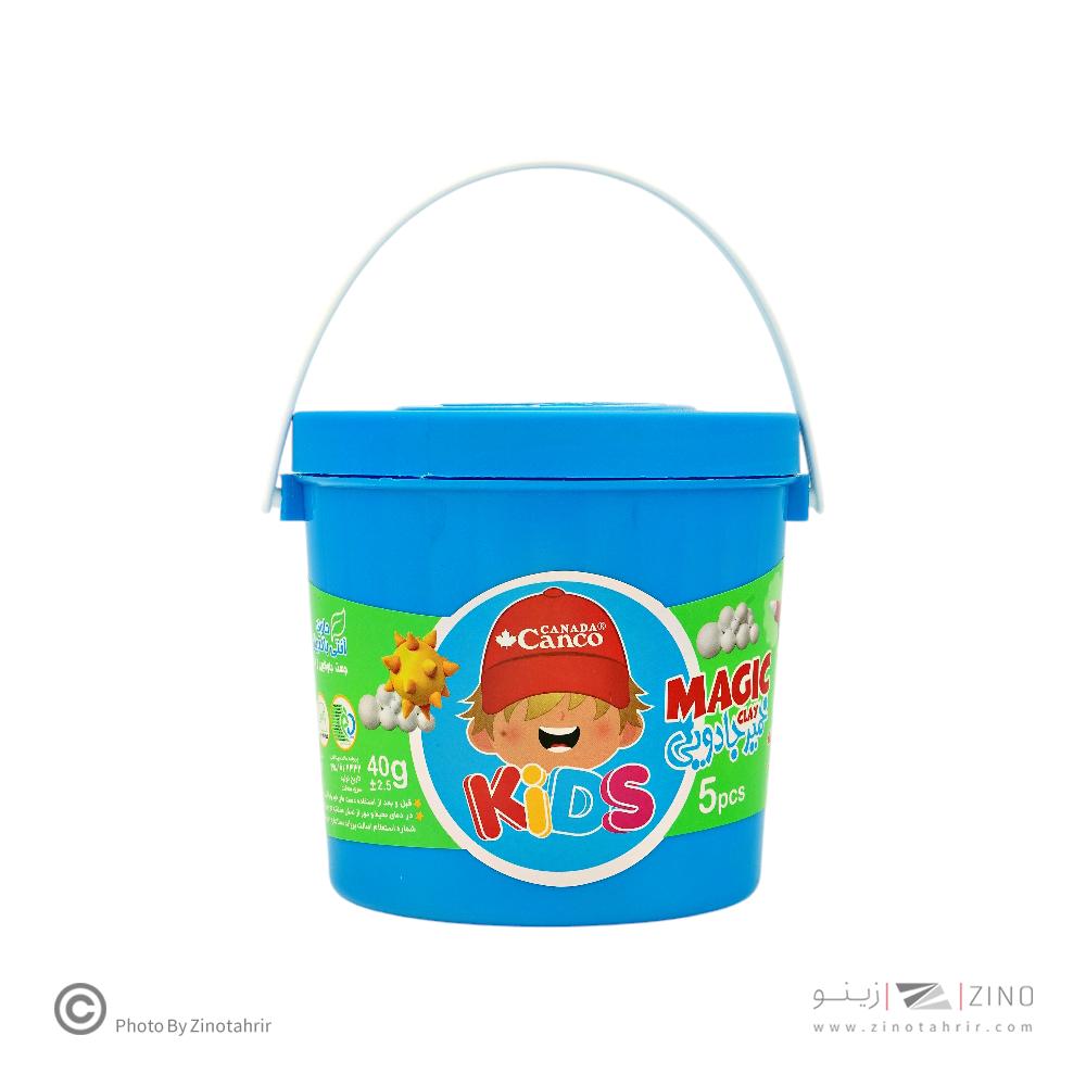 خمیربازی5رنگ جادویی(40گرم سطلی  دسته دار) آنتی باکتریال کنکو