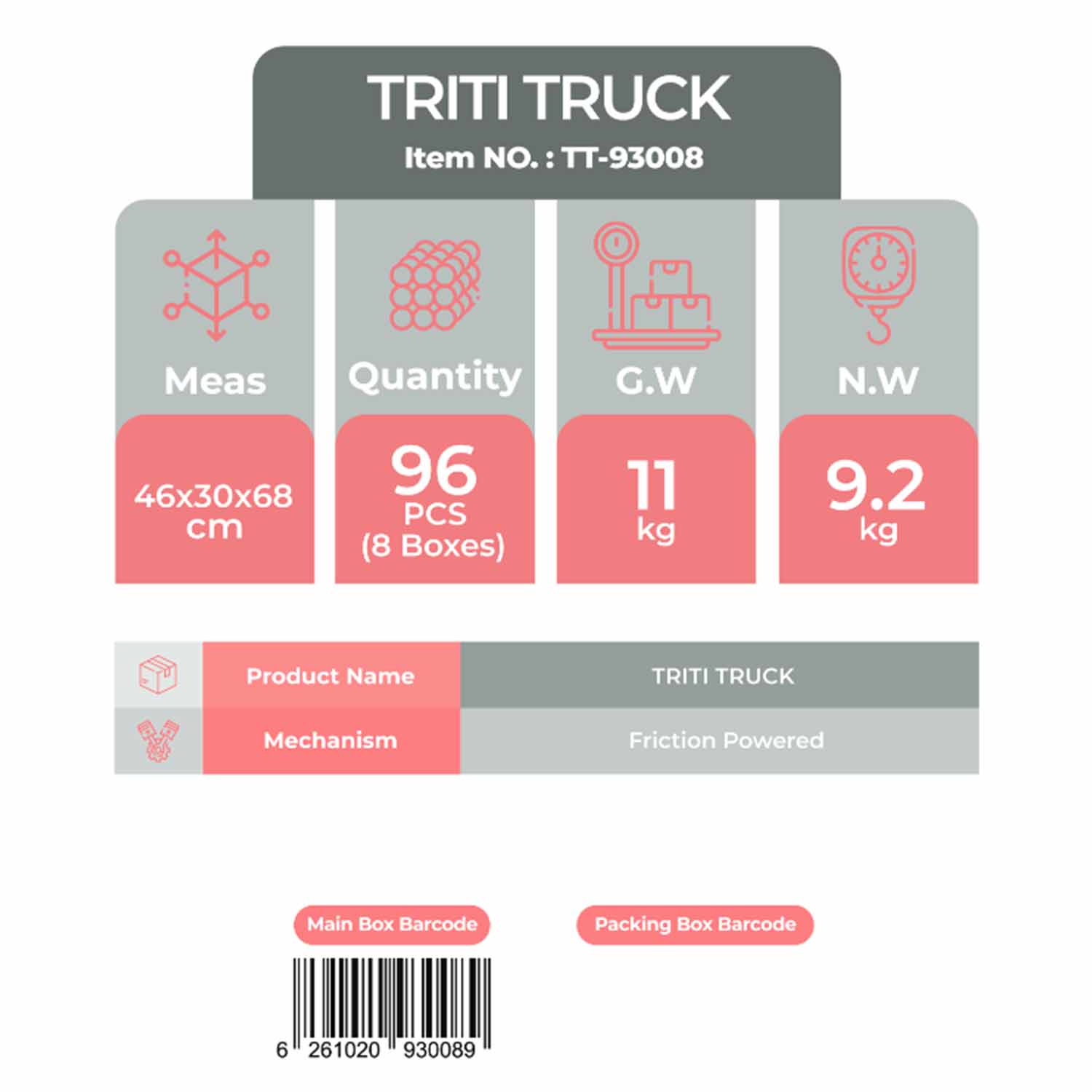 triti truck friction toy تیریتی تویز کد93008ماشین راه سازی کششی