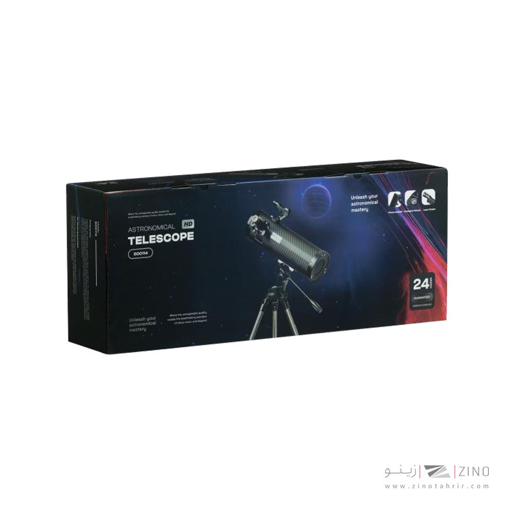 تلسکوپ بازتابی دارای هلدر عکاسی موبایل و ریموت بلوتوثی زیتازی کدGALAXY500114AZ