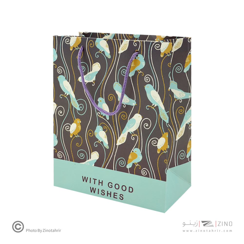 ساک دستی(کادویی)گلاسه طرح دار سایز2هیرمند پیپر19*24