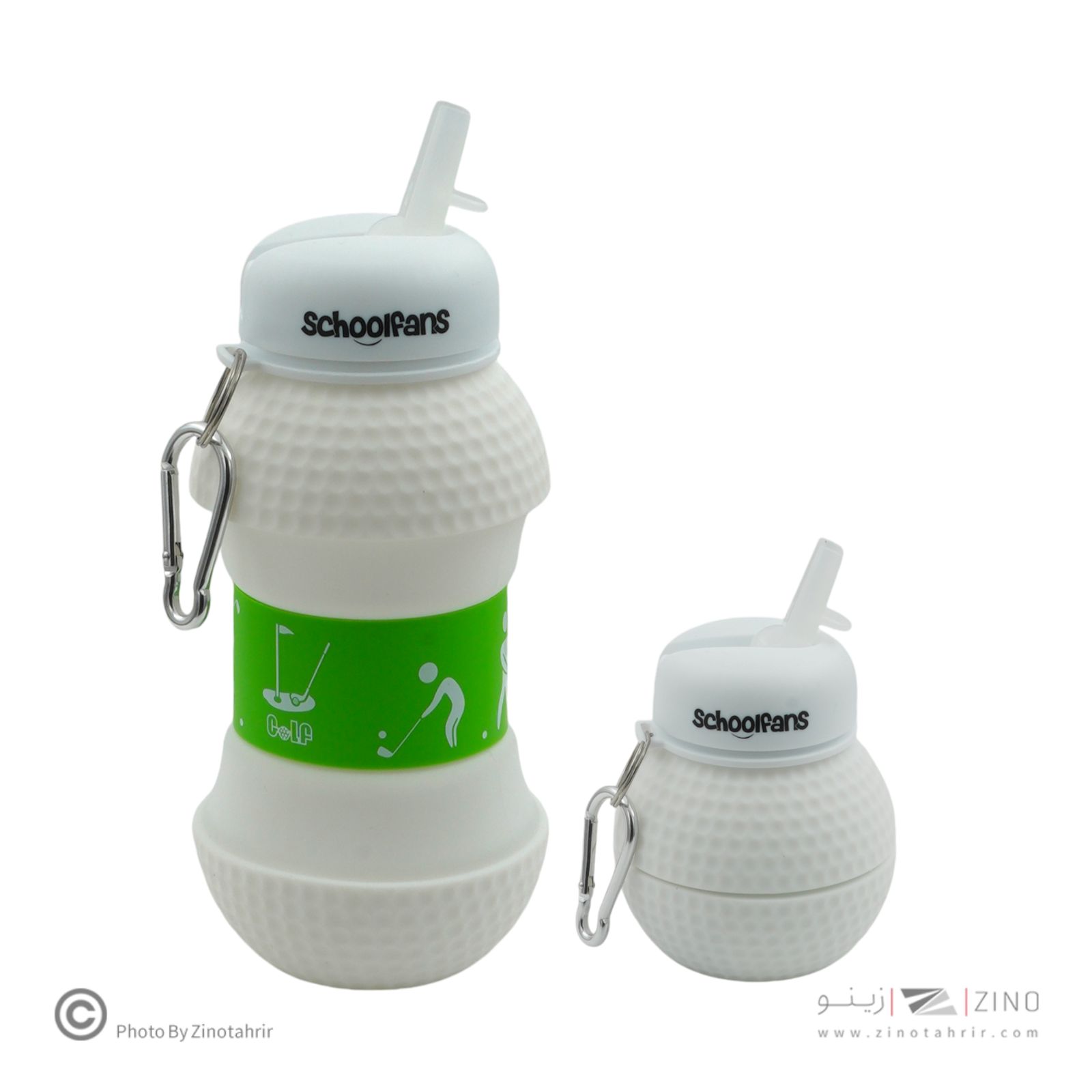 قمقمه سیلیکونی تاشو توپ سفید اسکول فنز کد9306