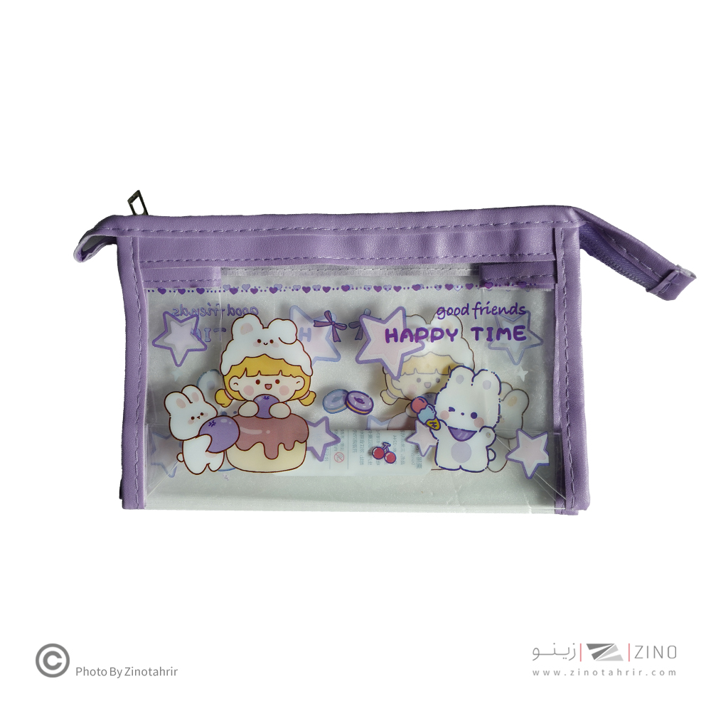 جامدادی تک زیپ دور چرمی طلقی موکا کد2242