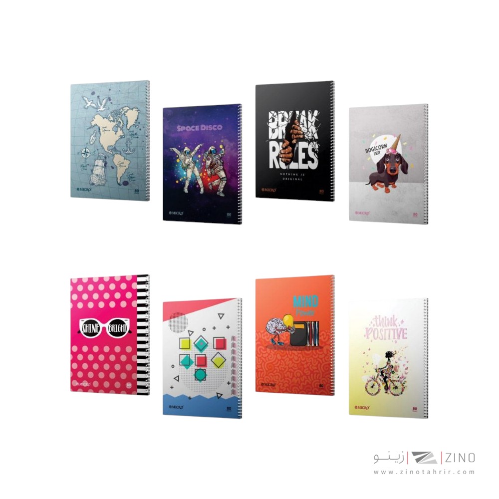 دفتر80برگ سیمی طلقی میکرو کدC8