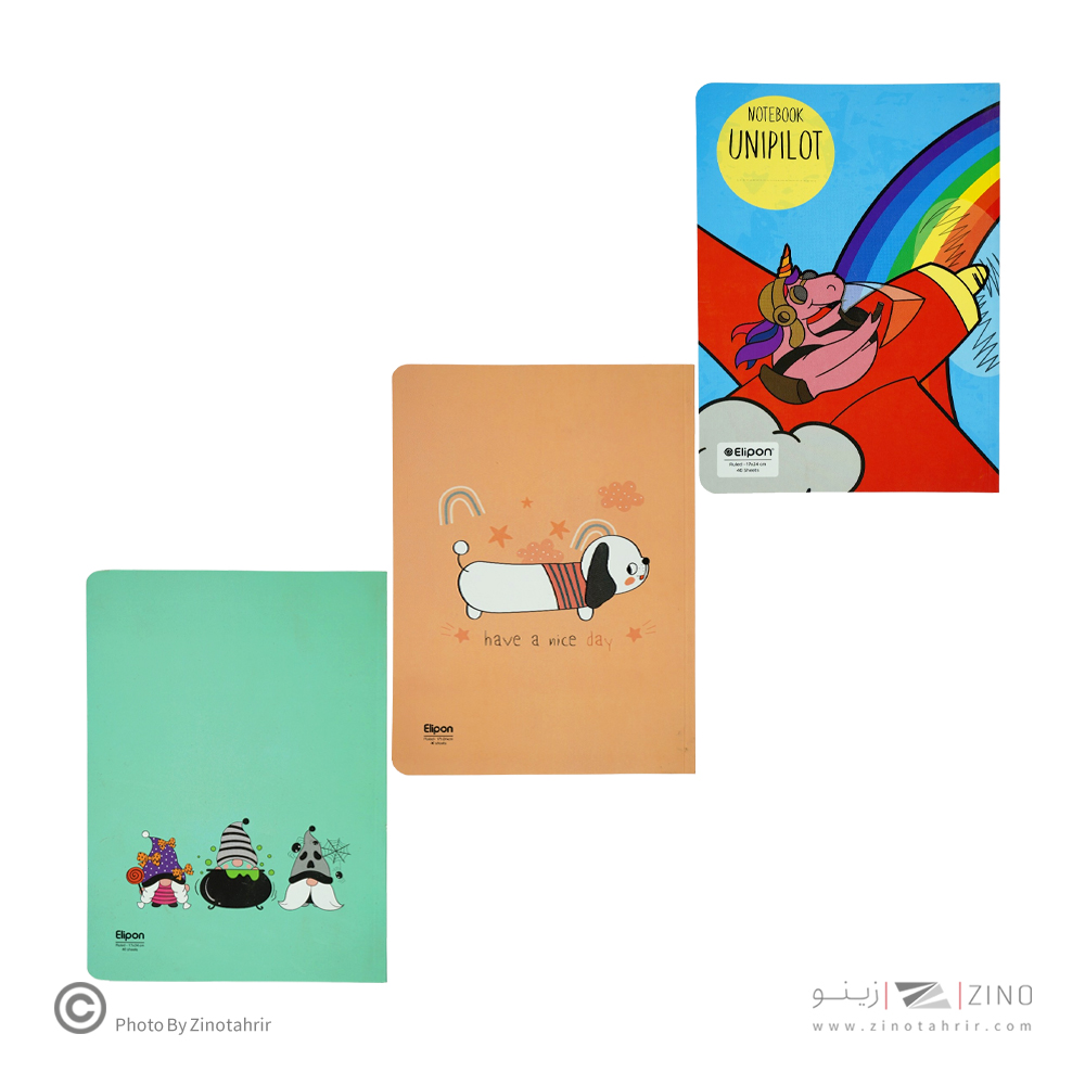 دفتر40برگ وزیری شومیزکلاسیک الیپون کد210کارتن 112عددی