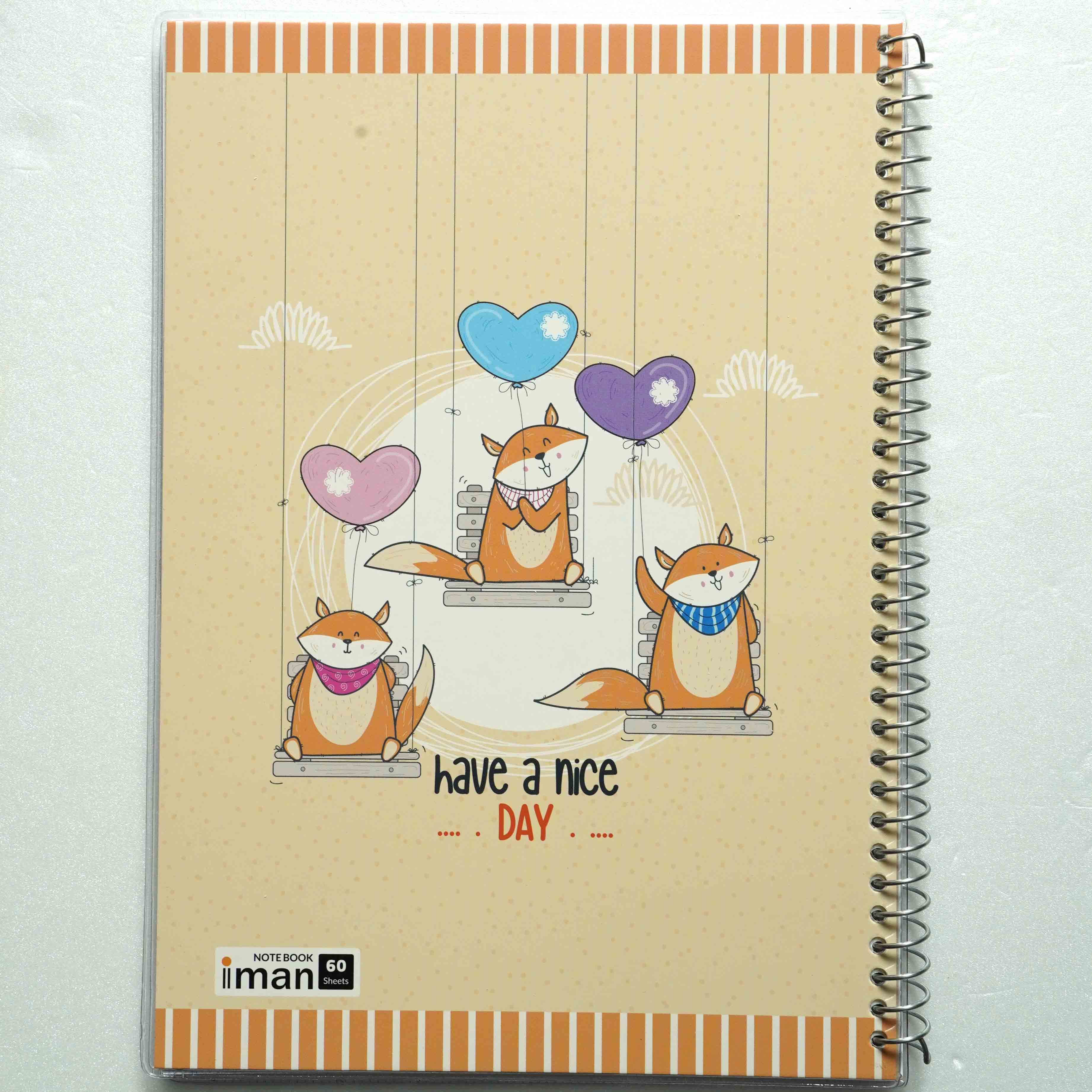 دفتر60برگ کد9402ایمان سیمی کارتونی جلدطلقی (12عددی)