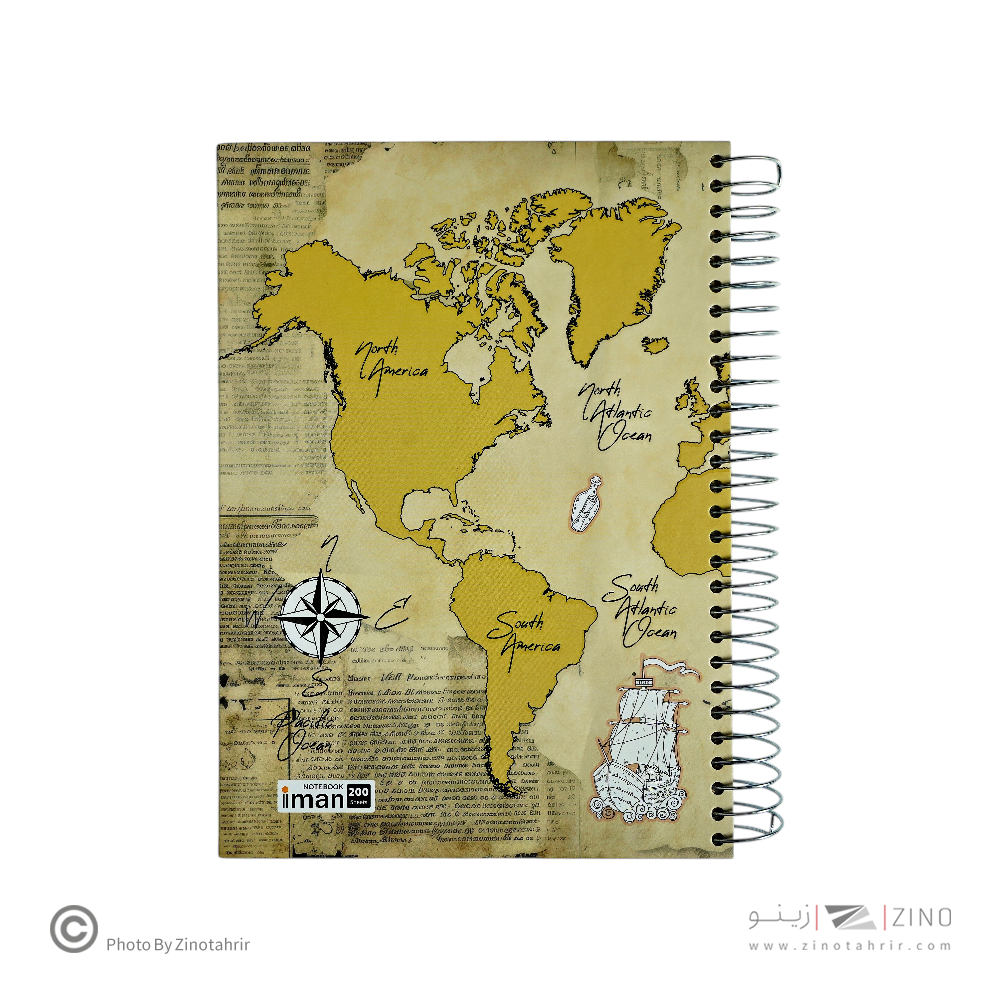 دفتر200برگ کد8773ایمان سیمی وزیری جلدسخت