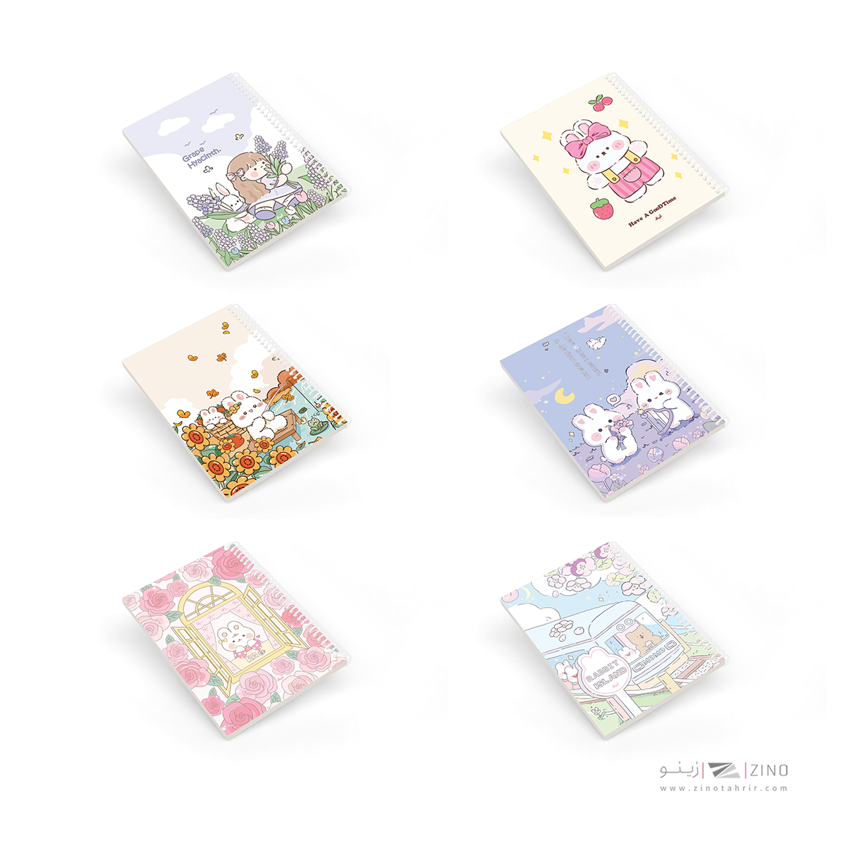 دفتر100برگ وزیری سیمی آبرنگ  کدA038