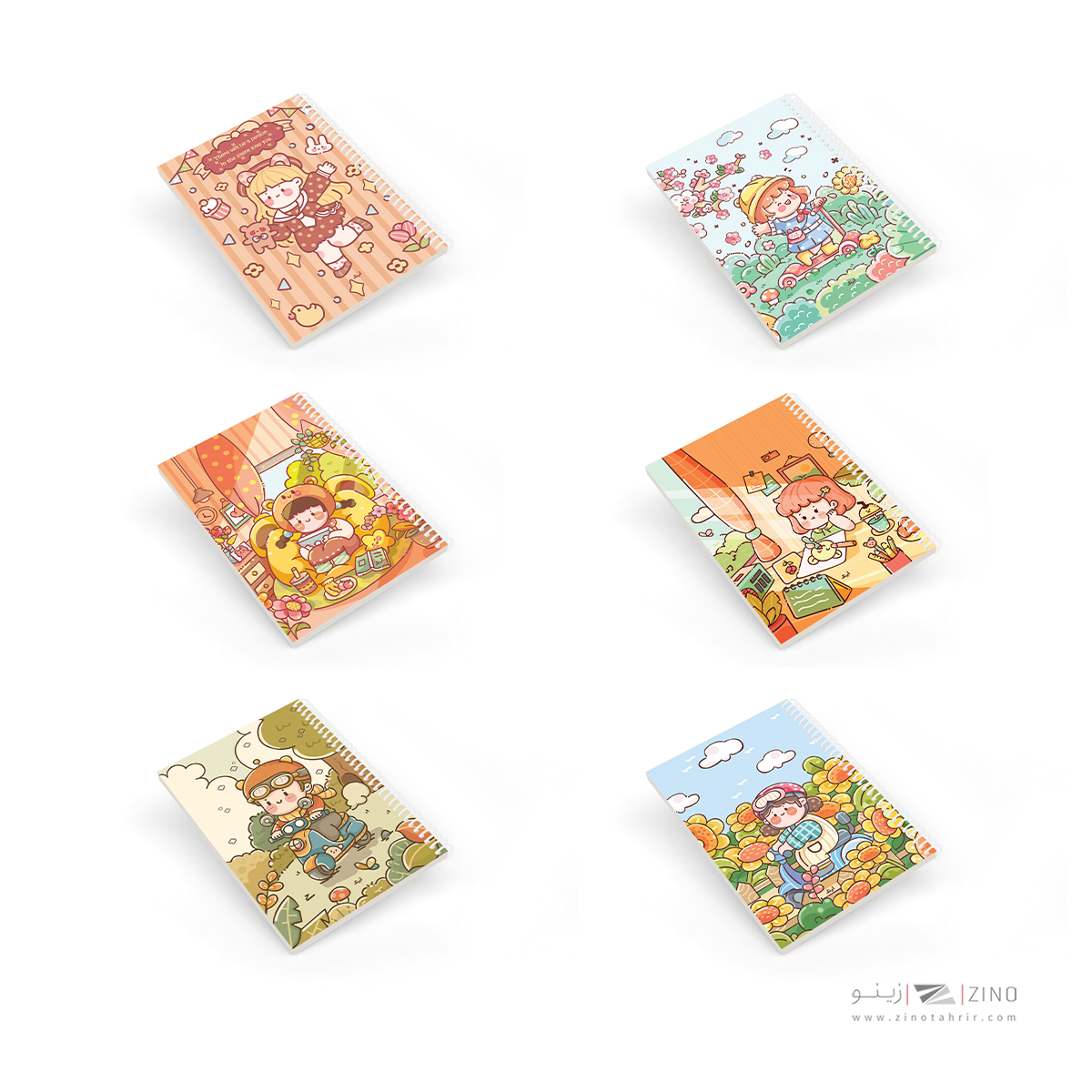 دفتر100برگ وزیری سیمی آبرنگ  کدA038