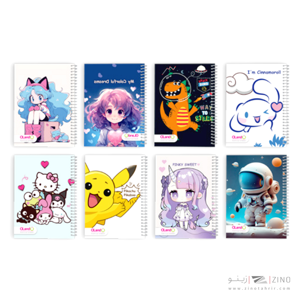 دفتر 40 برگ سیمی طرح دار داخلی سری کیوتی الند کد CT40