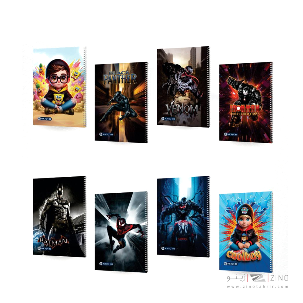 دفتر80برگ وزیری سیمی مجلد میکرو طرح جور فانتزی c 36-53-55-56