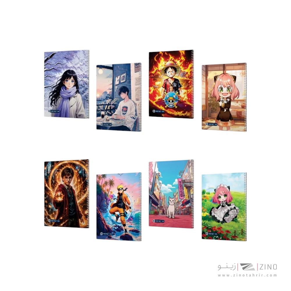 دفتر100برگ وزیری سیمی مجلد میکرو طرح فانتزی کد   c 37-62-63-64-65-66