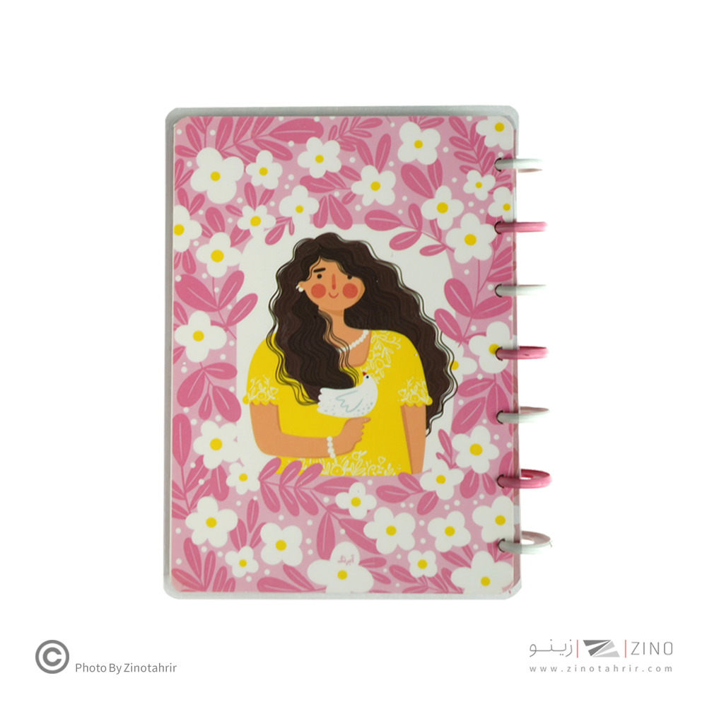 دفتر100برگ20*14جلدطلق پرسی دکمه ای آبرنگ سری girl