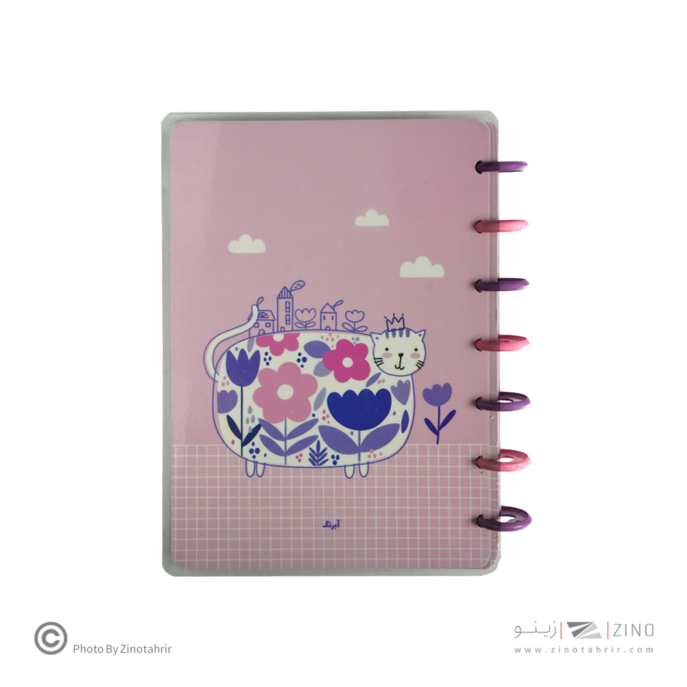 دفتر100برگ20*14جلدطلق پرسی دکمه ای آبرنگ سری animal