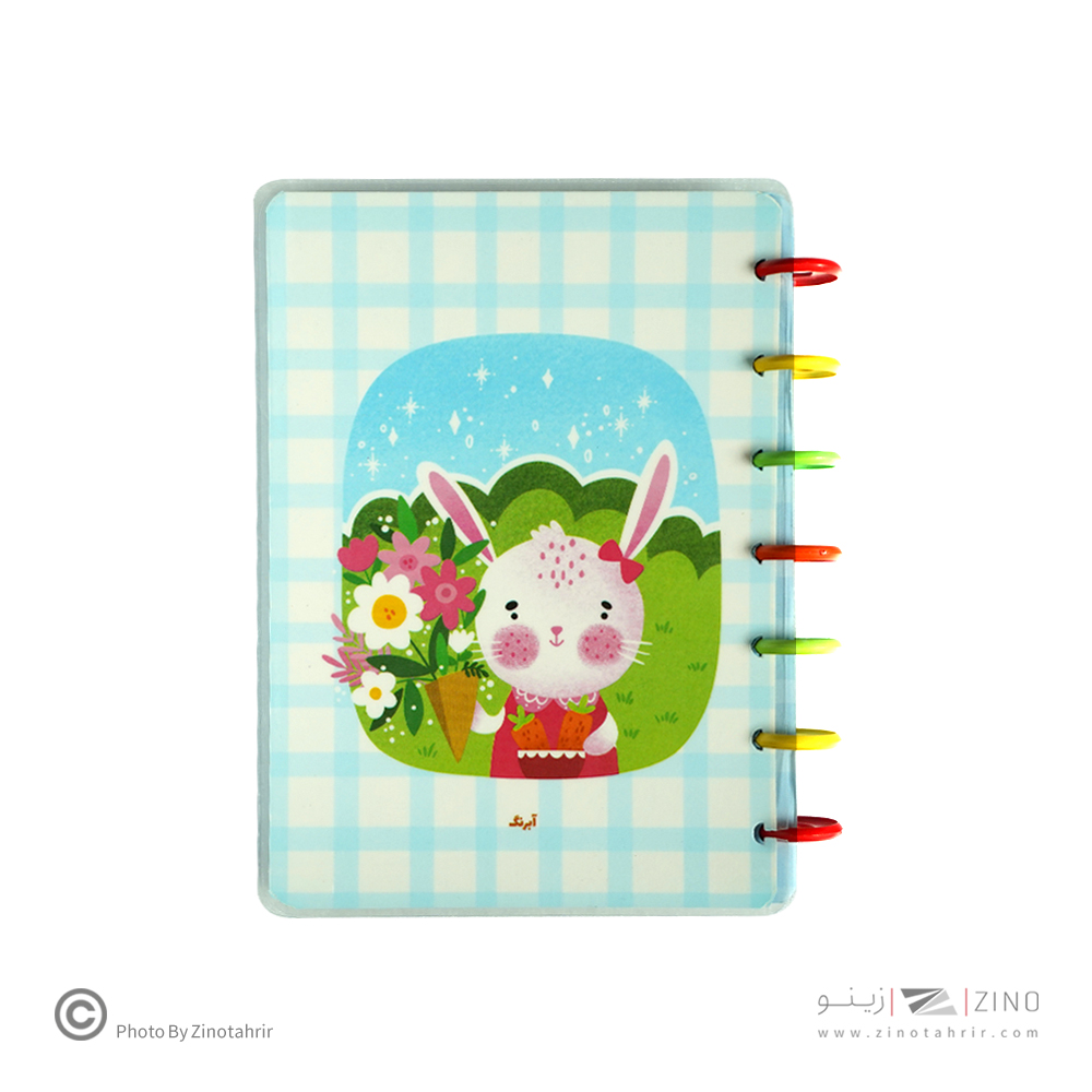 دفتر100برگ20*14جلدطلق پرسی دکمه ای آبرنگ سری animal