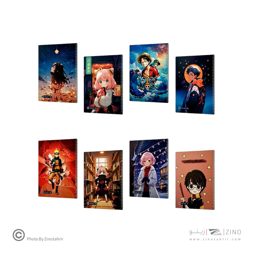 دفتر50برگ وزیری سیمی مجلد میکرو طرح فانتزی کد c 43-44-45-49-89