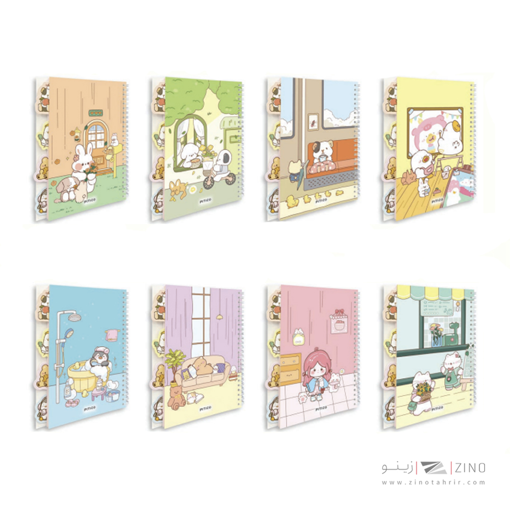 دفتر75برگ22*15سیمی دیوایدر دار پیتیکو کد395کارتن52عددی