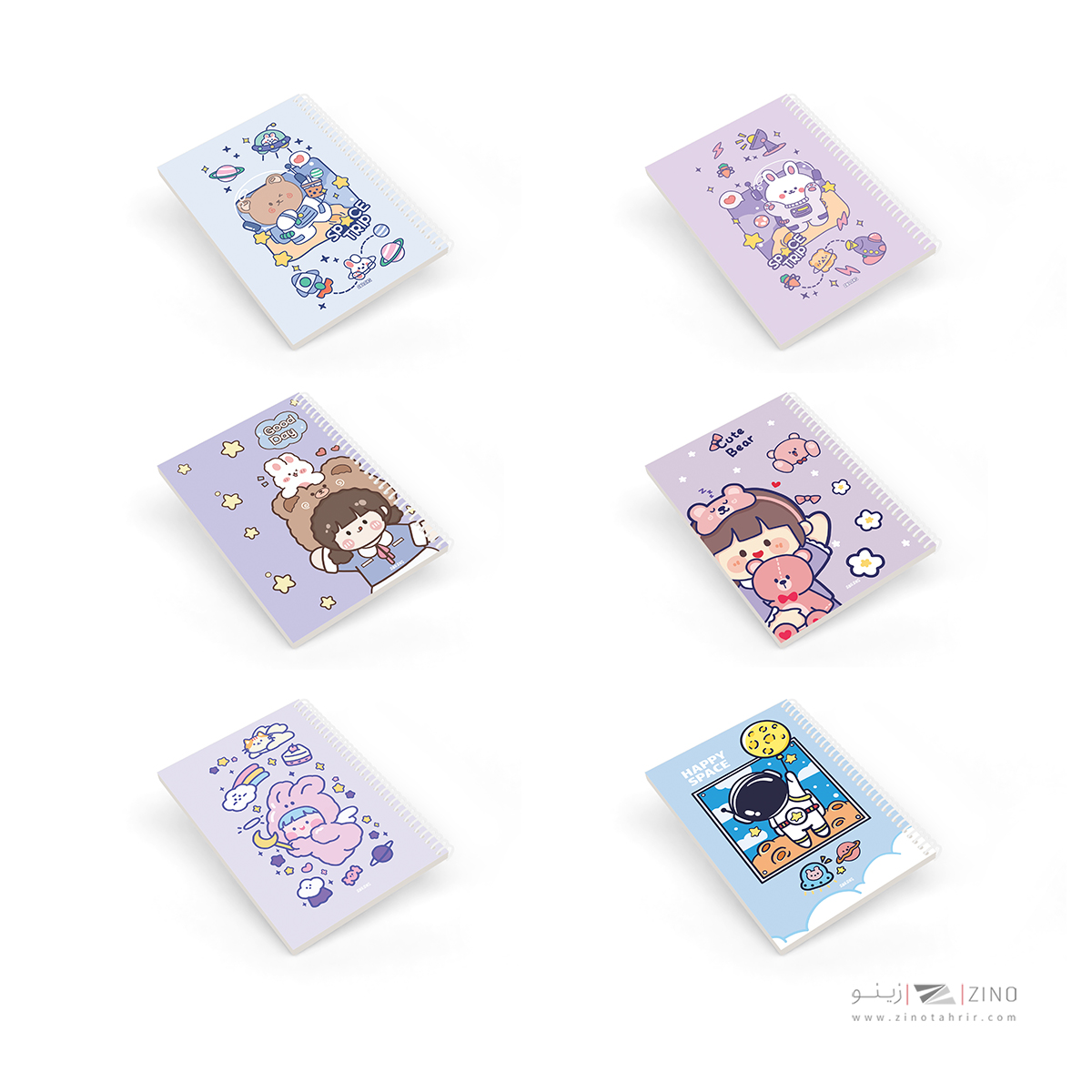 دفتر40برگ وزیری سیمی مجلد آبرنگ کدA039